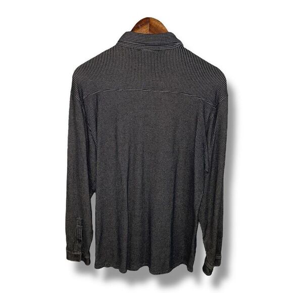 Perry Ellis Tom Ford Era Black Knit Button Up Shirt L - Picture 5 of 5